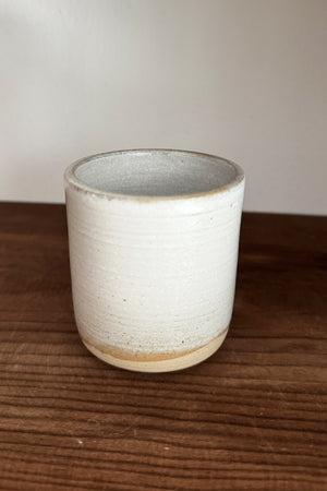Small ceramic tumbler WHITE AND BEIGE