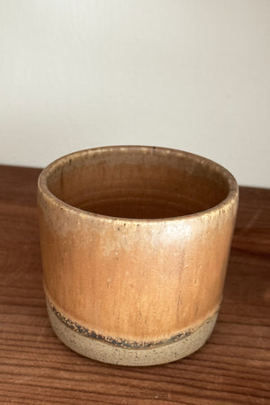 Small ceramic tumbler KAKI AND BROWN