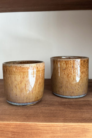 Small ceramic tumbler BROWN AND VIOLET