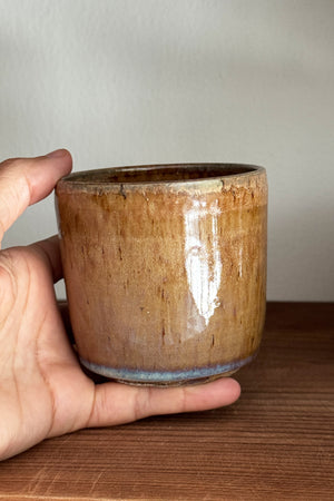 Small ceramic tumbler BROWN AND VIOLET