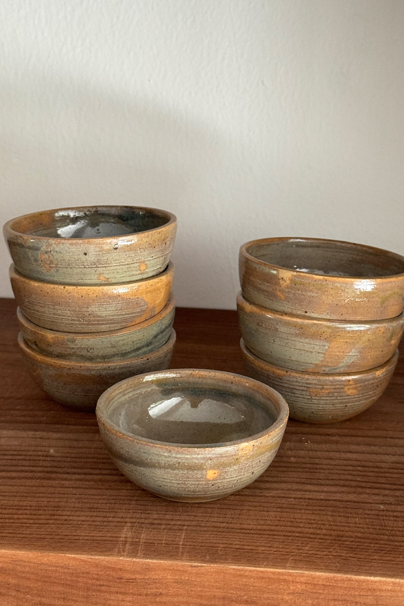 Mini ceramic bowl GREEN AND BROWN