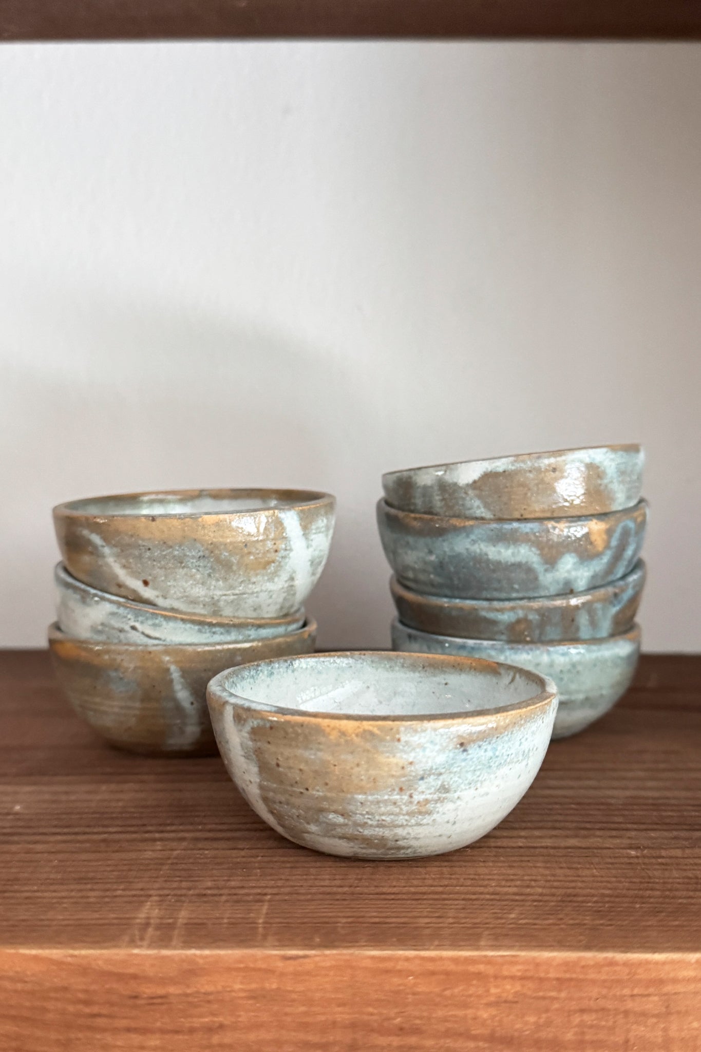 Mini ceramic bowl BLUE AND KAKI