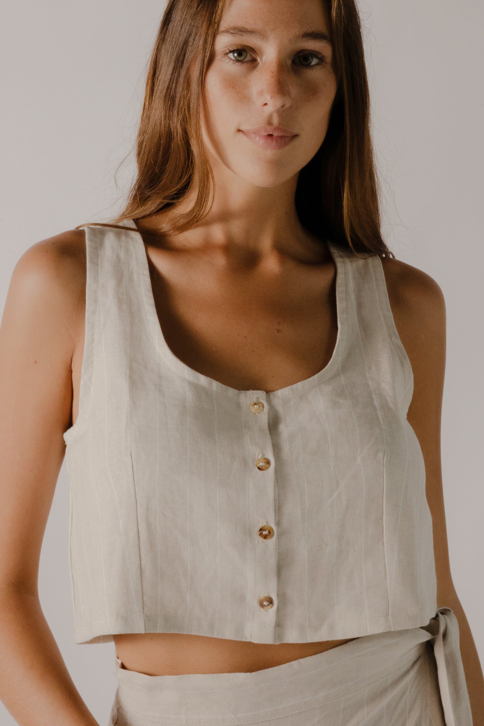 linen crop top