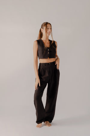 Silk High Waist Pants