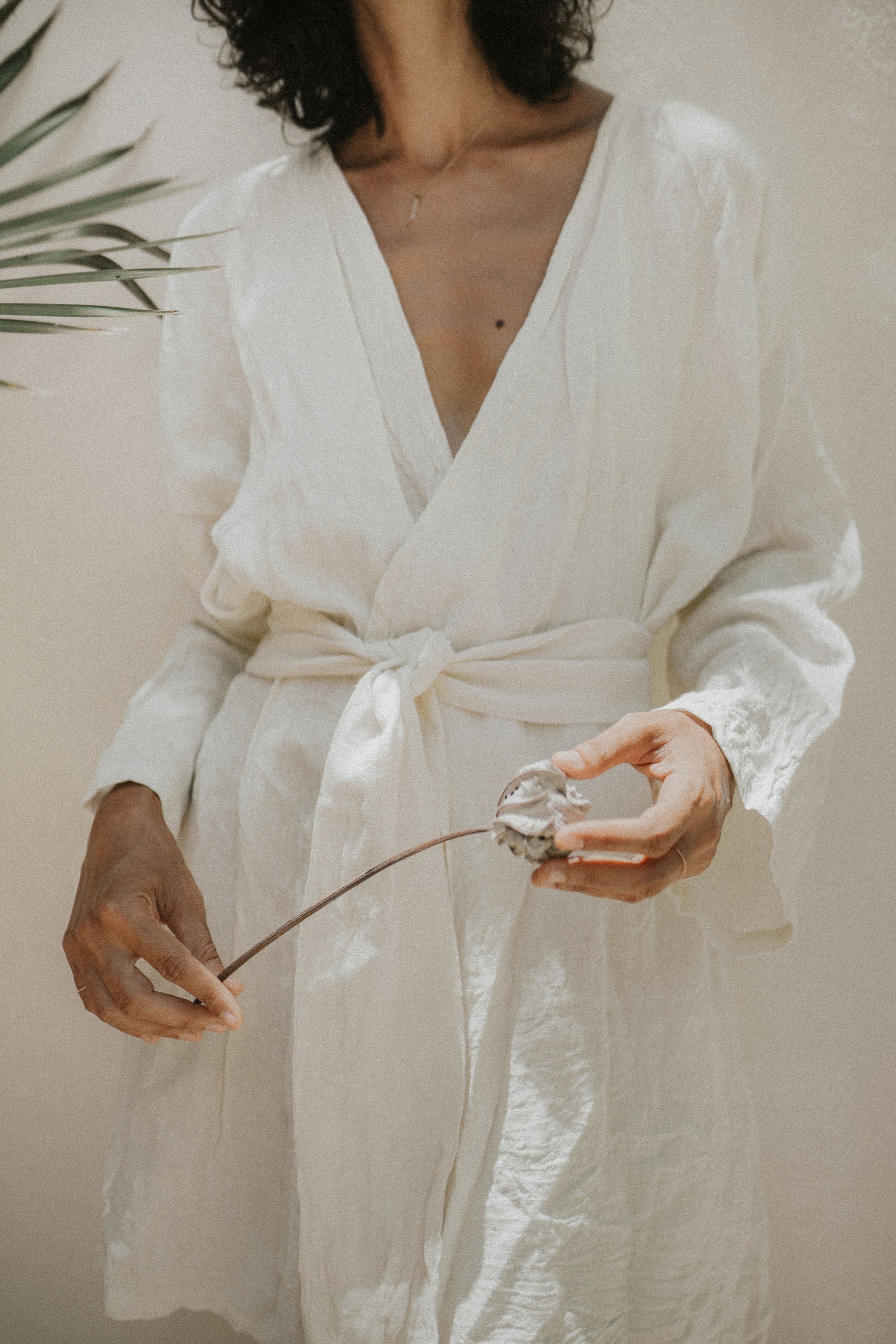 Linen Oceano Kimono, short︱ - La Tiendita Tulum