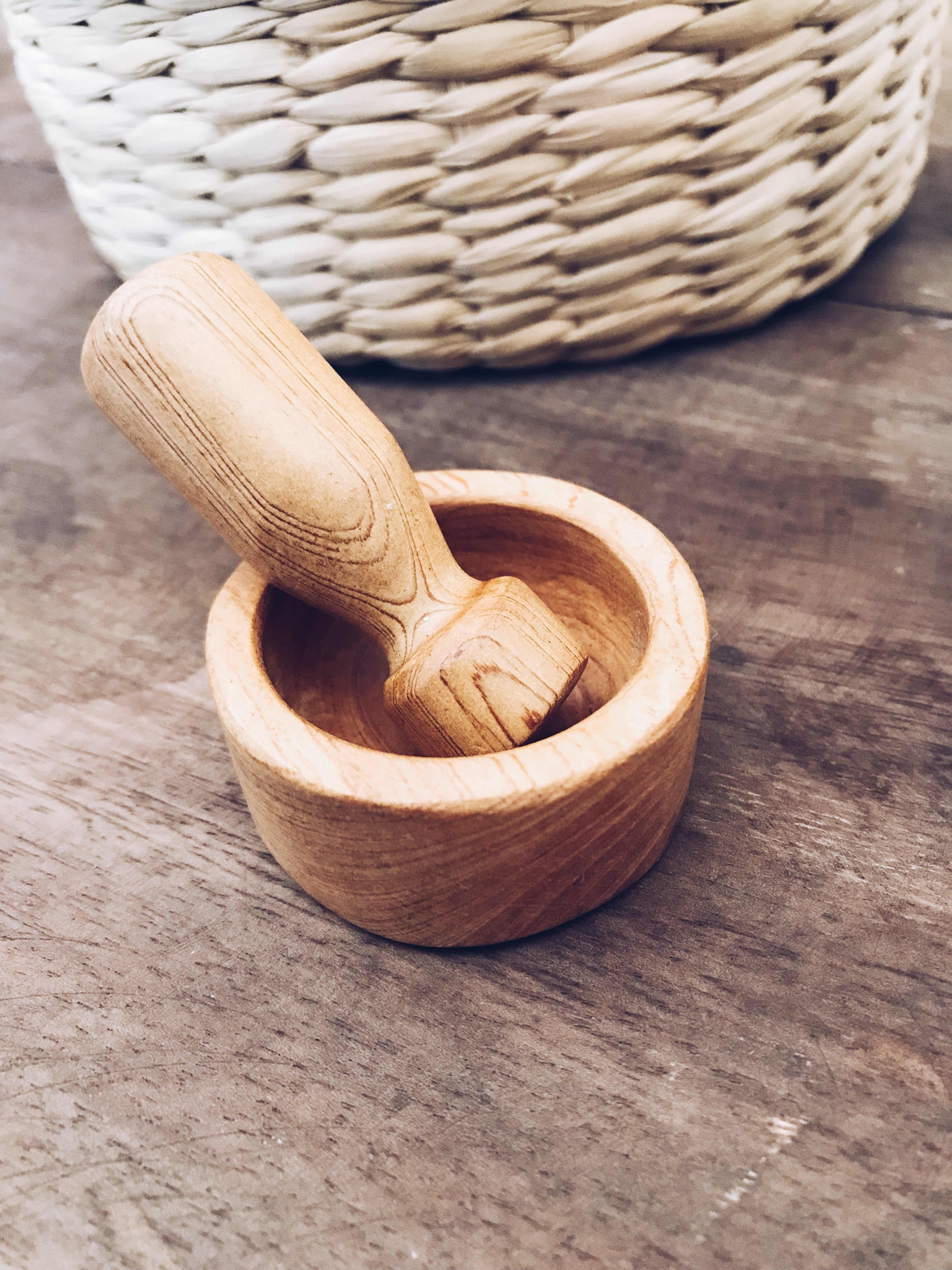Wooden Mortar and Pestle Set