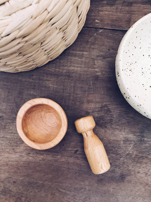 Mini Wooden Mortar and Pestle
